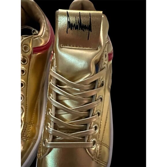 Trump Sneakers Men's Gold Patriotic Sneakers Size 7 - Picture 12 of 16